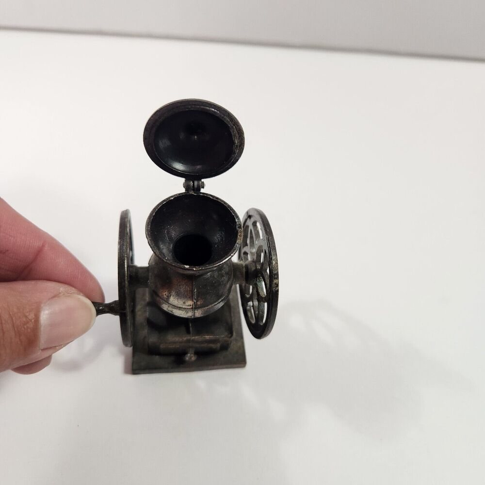 Antique Coffee Grinder Bronze Metal Diecast Pencil Sharpener - Picture 8 of 12